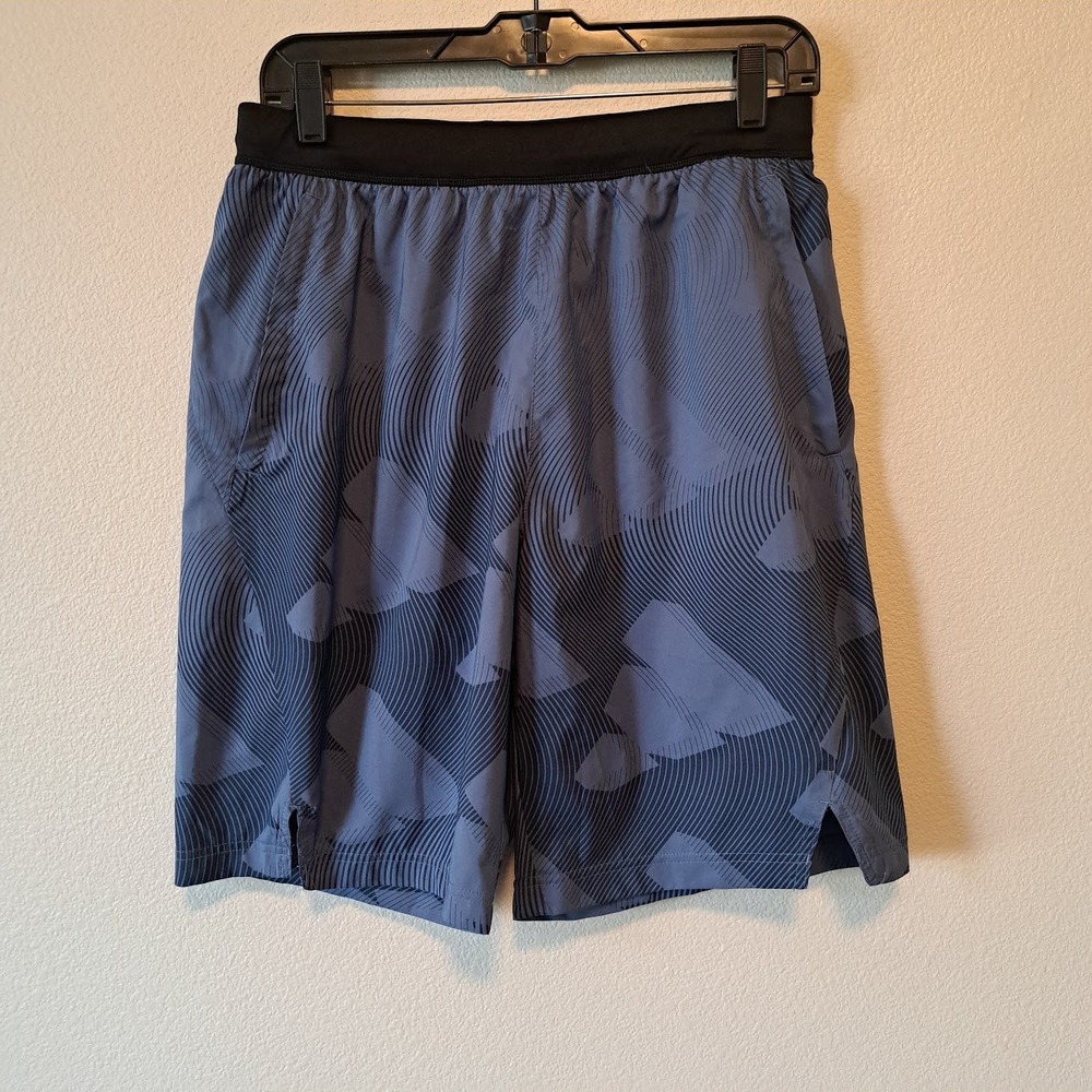 Adidas Mens‎ AEROREADY Training Shorts Blue Black Geometric Print Size Medium